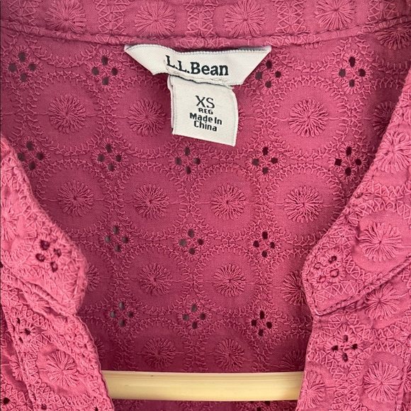 L.L. Bean Rose Eyelet Blouse - Picture 2 of 6